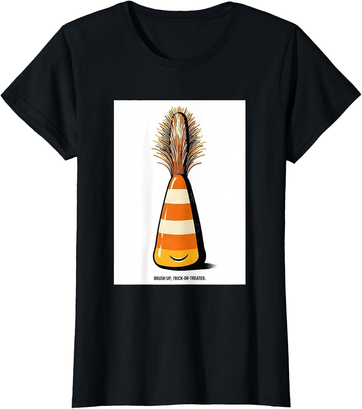 Brush Up, Trick-or-Treater Funny Dentist Halloween Dental T-Shirt - Black
