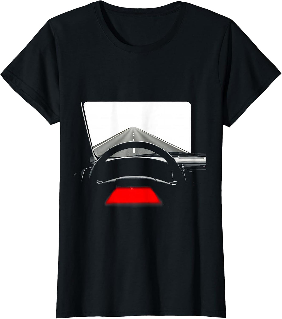 Women's EMT Ambulance Night Drive Graphic Tee T-Shirt - Black