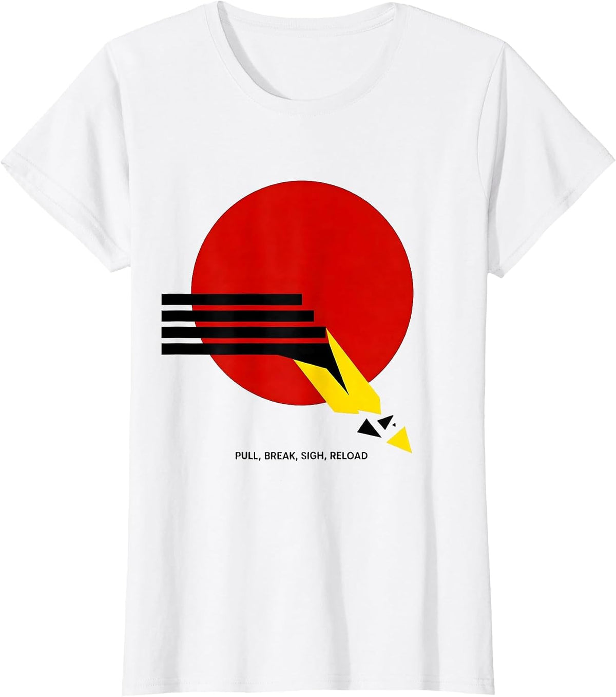 Pull Break Sigh Reload Bauhaus Modern Trap Skeet Shooting T-Shirt - White