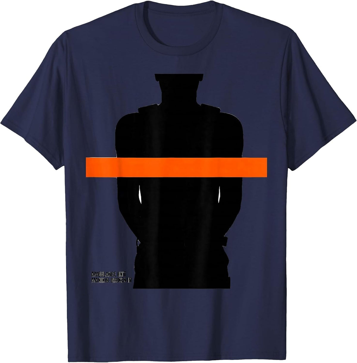 Men's Ambulance Unit Manikin-Broken In Brutalist EMT Paramedic T-Shirt - Navy Blue