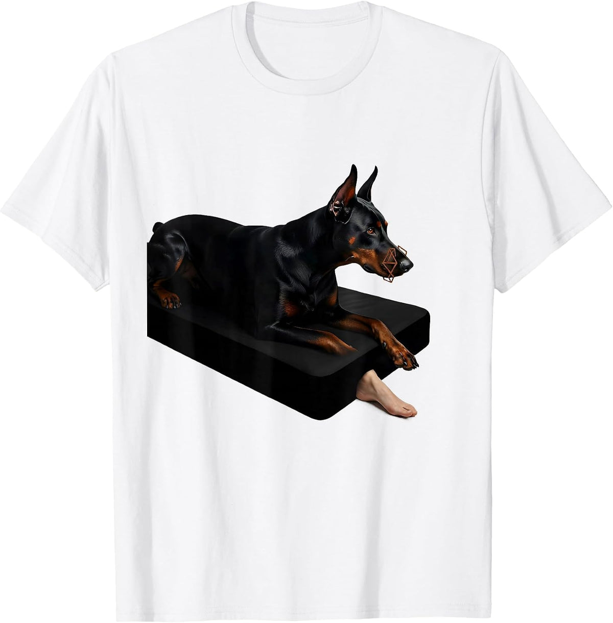 Men's Doberman Silhouette Minimalist Dog Owner Pride T-Shirt - White