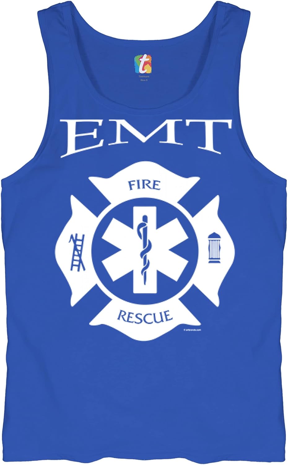 EMT Fire and Rescue Tank Top Emergency First Responder EMS Medic Men's Top - Blue