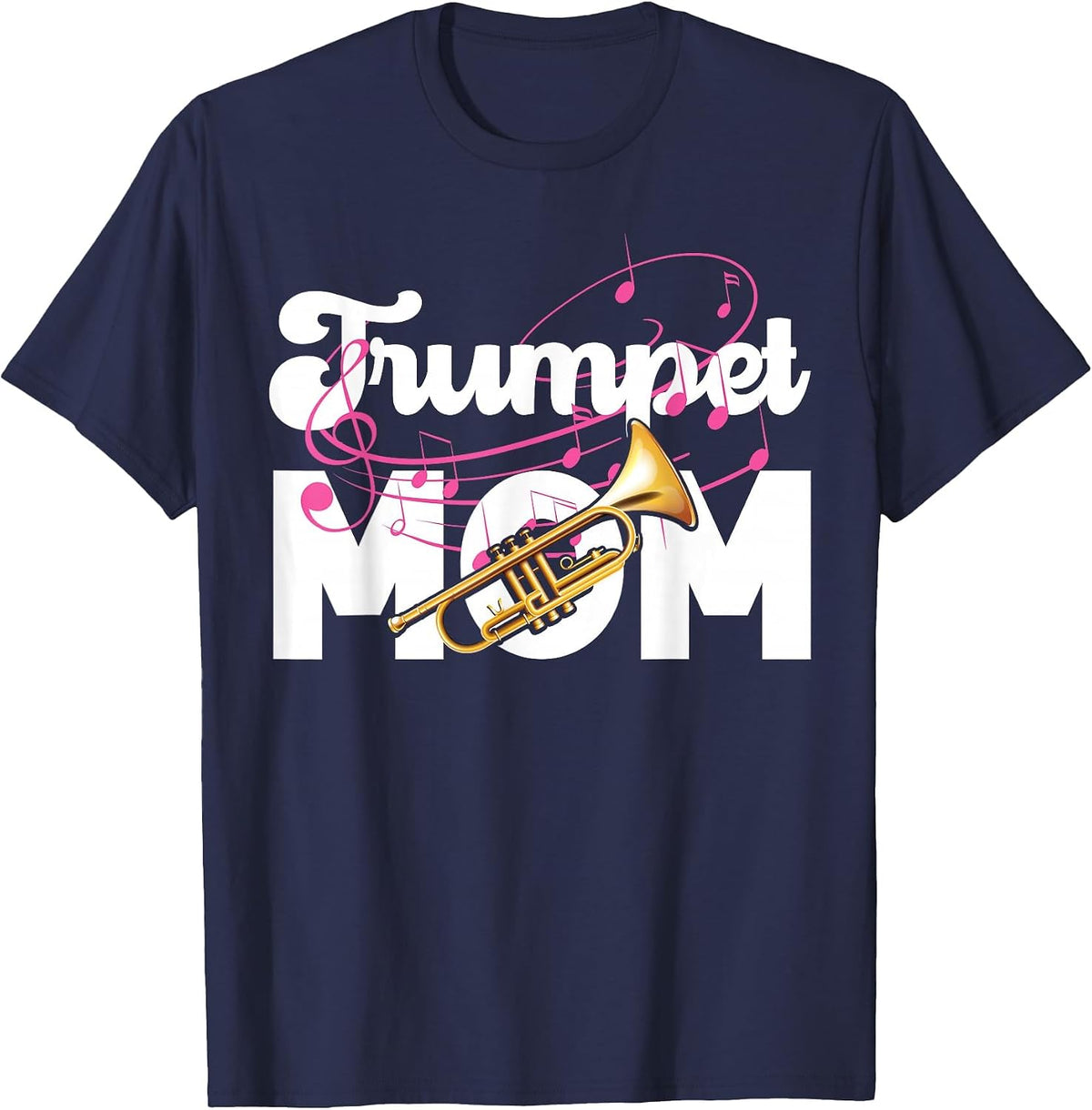Trumpet Player Mom Mother Trumpet Mom T-Shirt - Navy Blue