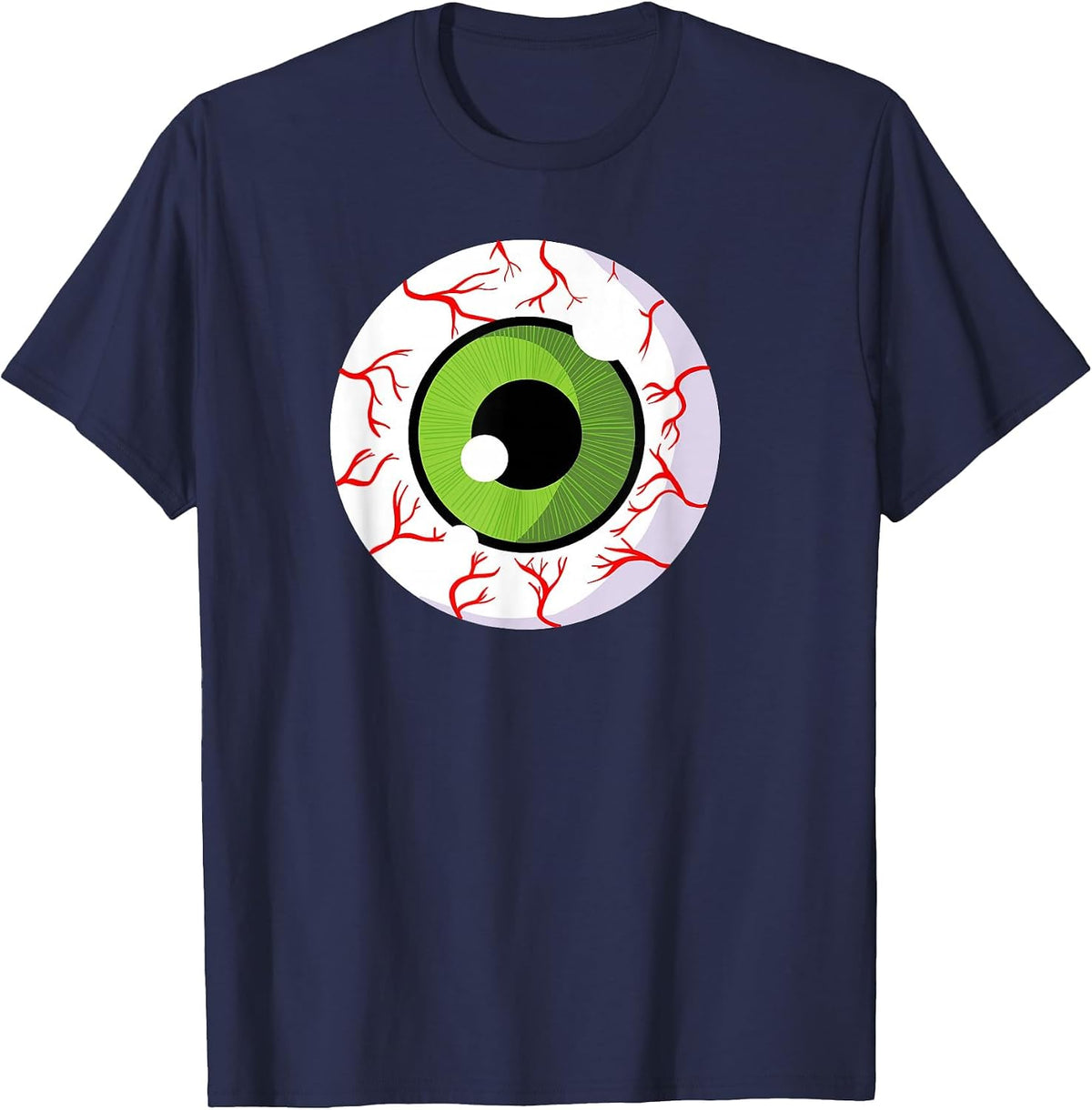Halloween Eyeball Spooky Scary Eyeball T-Shirt - Navy Blue
