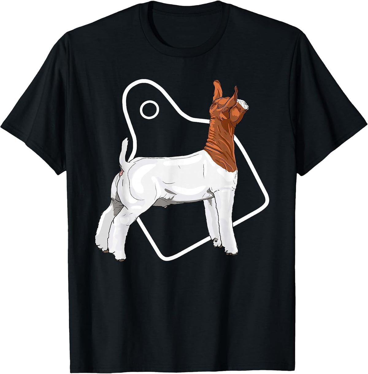 Show Market Wether Boer Goat and Eartag T-Shirt - Black