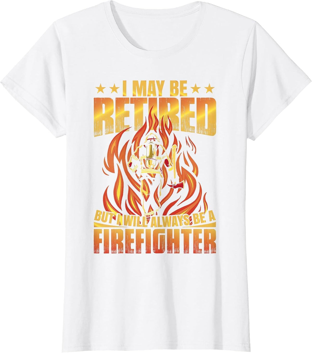 Retired Firefighter Fire Truck Grandpa Fireman Retired T-Shirt - White