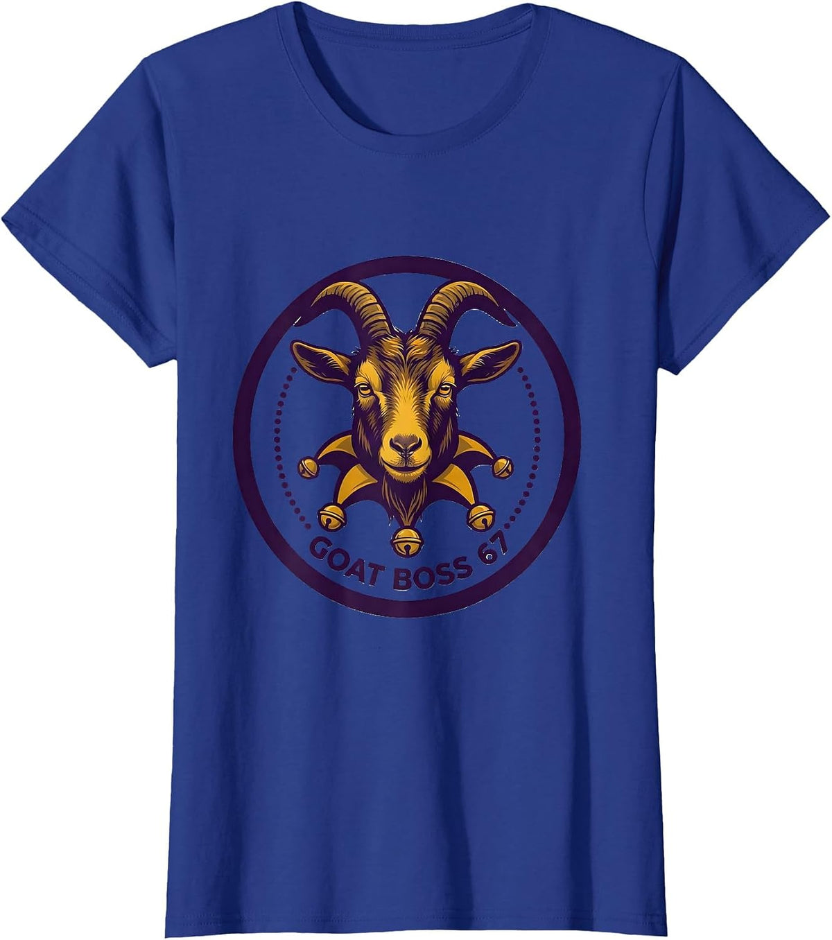 Women's Goat Boss 67 Minimalist Mardi Gras Kids Meme Humor T-Shirt - Royal Blue
