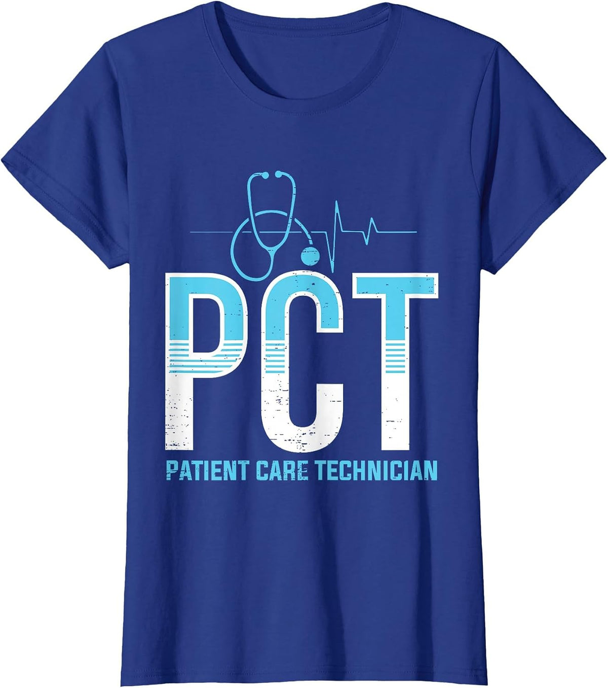 PCT Patient Care Technician Medical Tech Apparel T-Shirt - Royal Blue