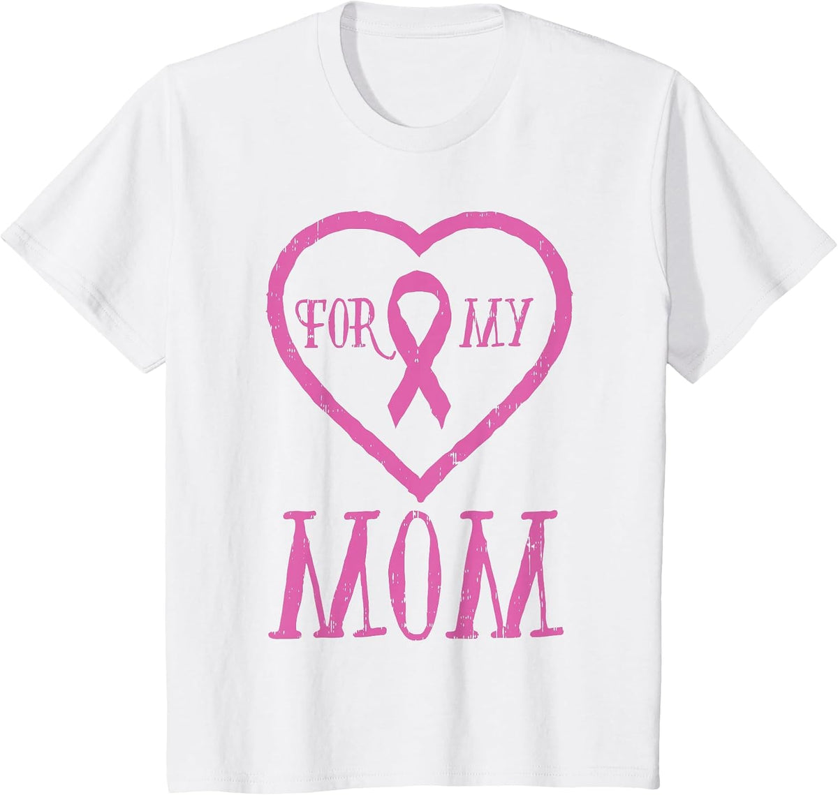 for My Mom Pink Ribbon Breast Cancer Awareness Support Kids T-Shirt - White