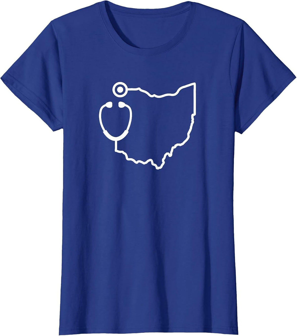 Ohio Stethoscope Medical Professional State Shape T-Shirt - Royal Blue