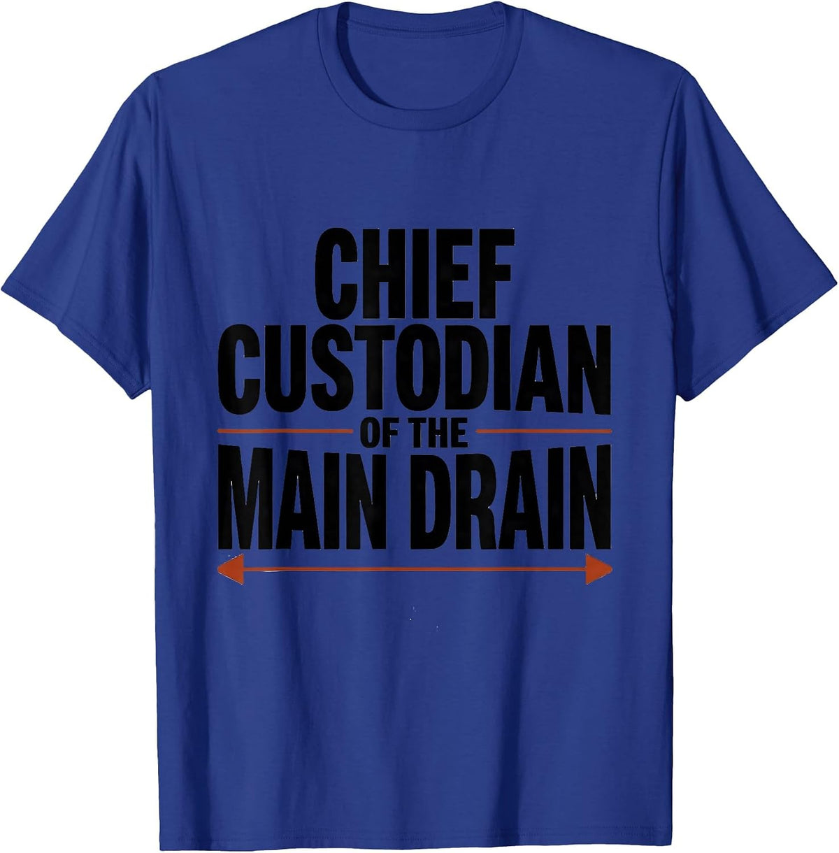 Chief Custodian Of The Main Drain Funny Plumber Pipefitter T-Shirt - Royal Blue