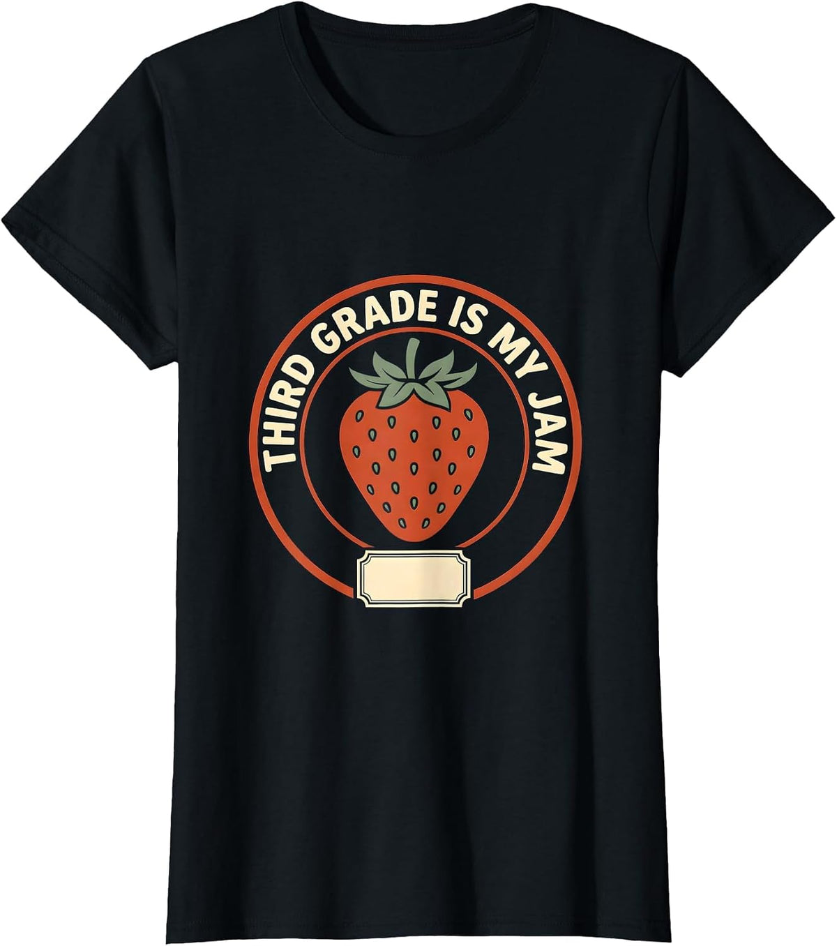 Women's Third Grade Is My Jam Strawberry Teacher Back To School T-Shirt - Black