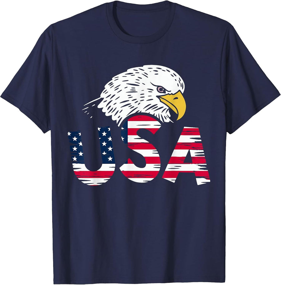 USA American Flag Eagle for Patriotic T-Shirt - Navy Blue