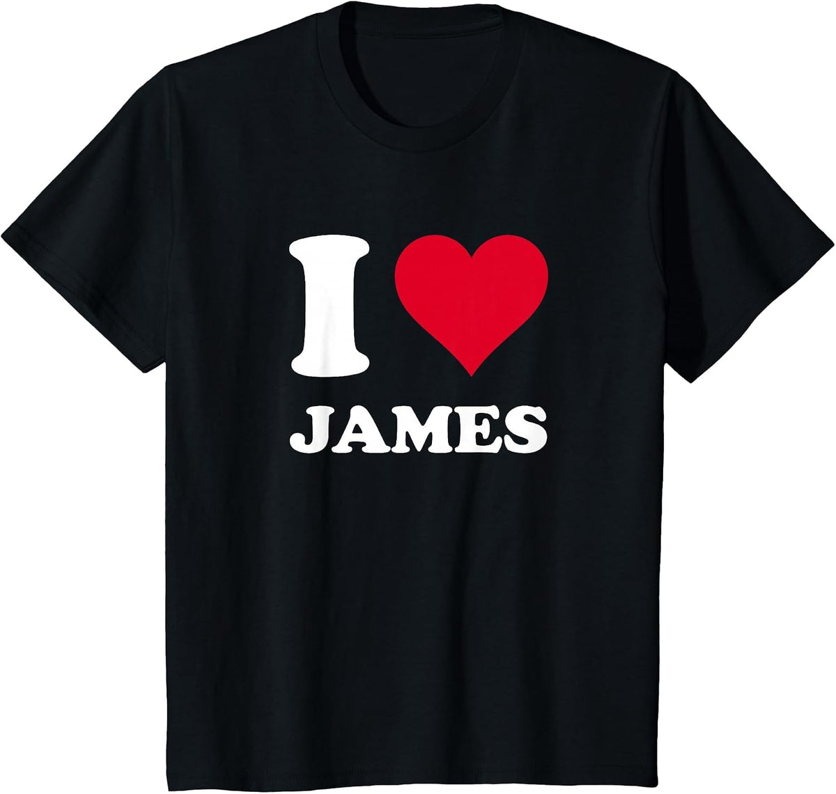 Red Heart I Love James T-Shirt - Black