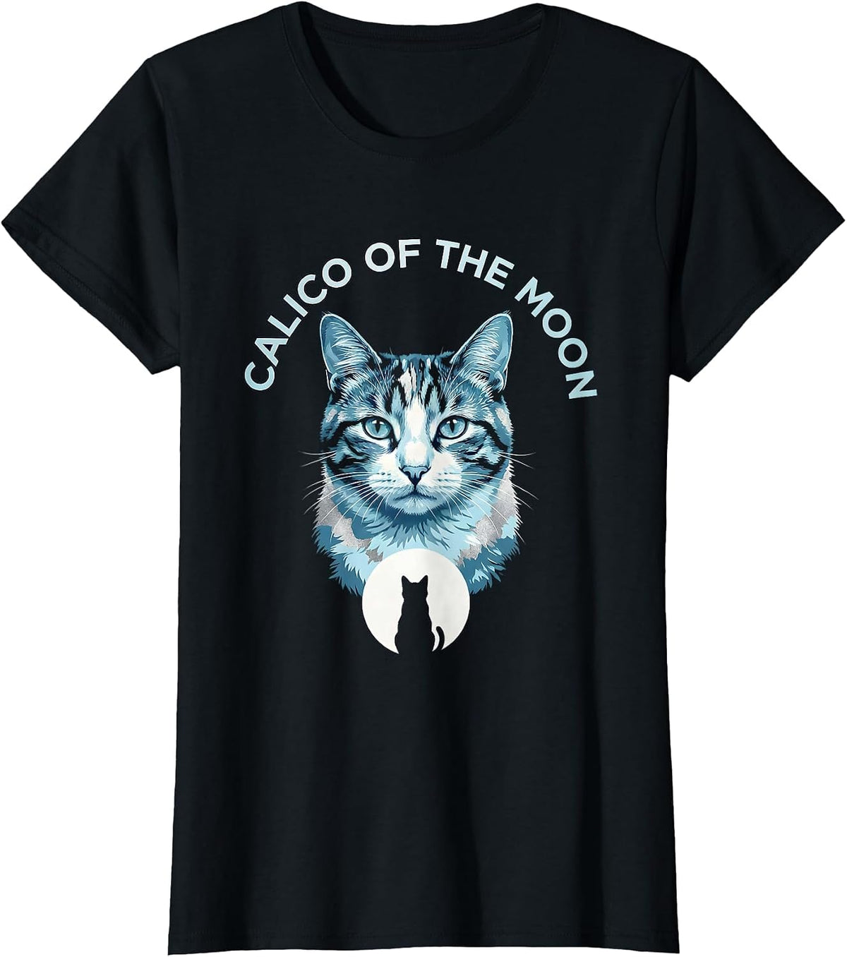 Calico Of The Moon Funny Cat Art Retro 90s Nostalgia T-Shirt - Black