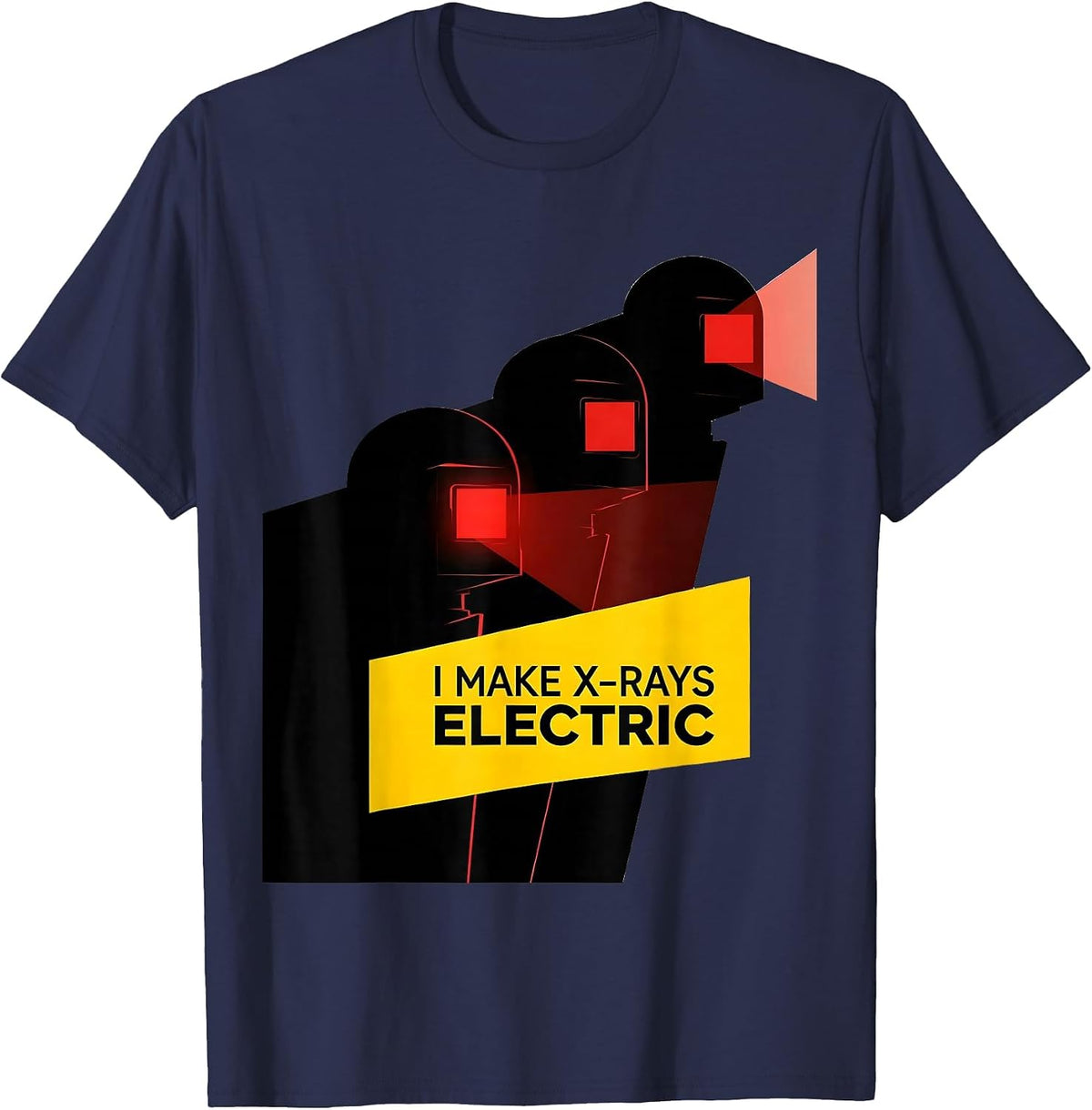 Men's I Make X-Rays Electric Bauhaus Modernist Radiology Tech T-Shirt - Navy Blue