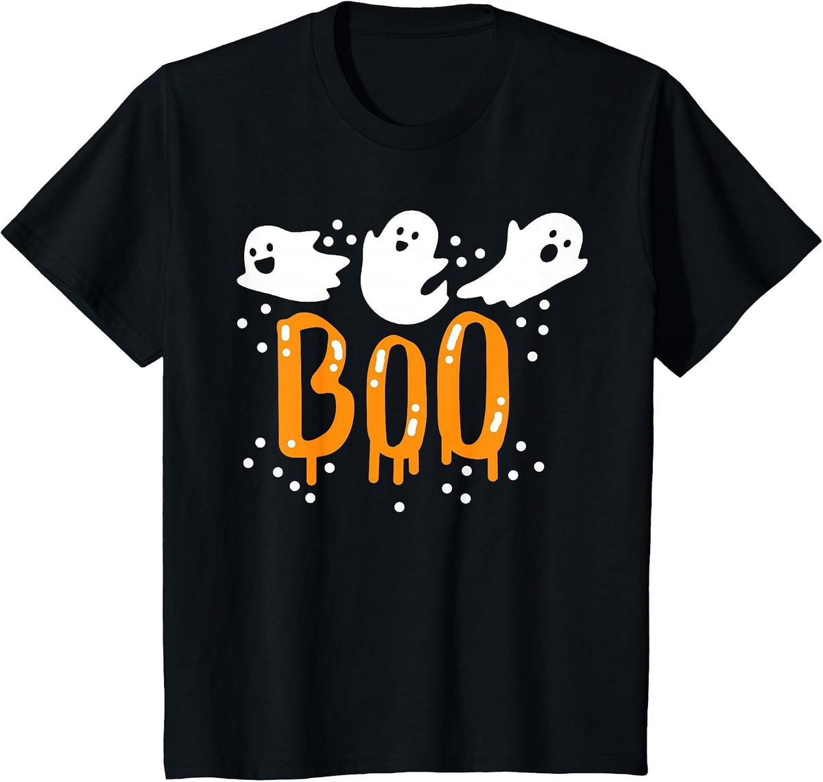 Halloween Ghost Boo Cute T-Shirt - Black