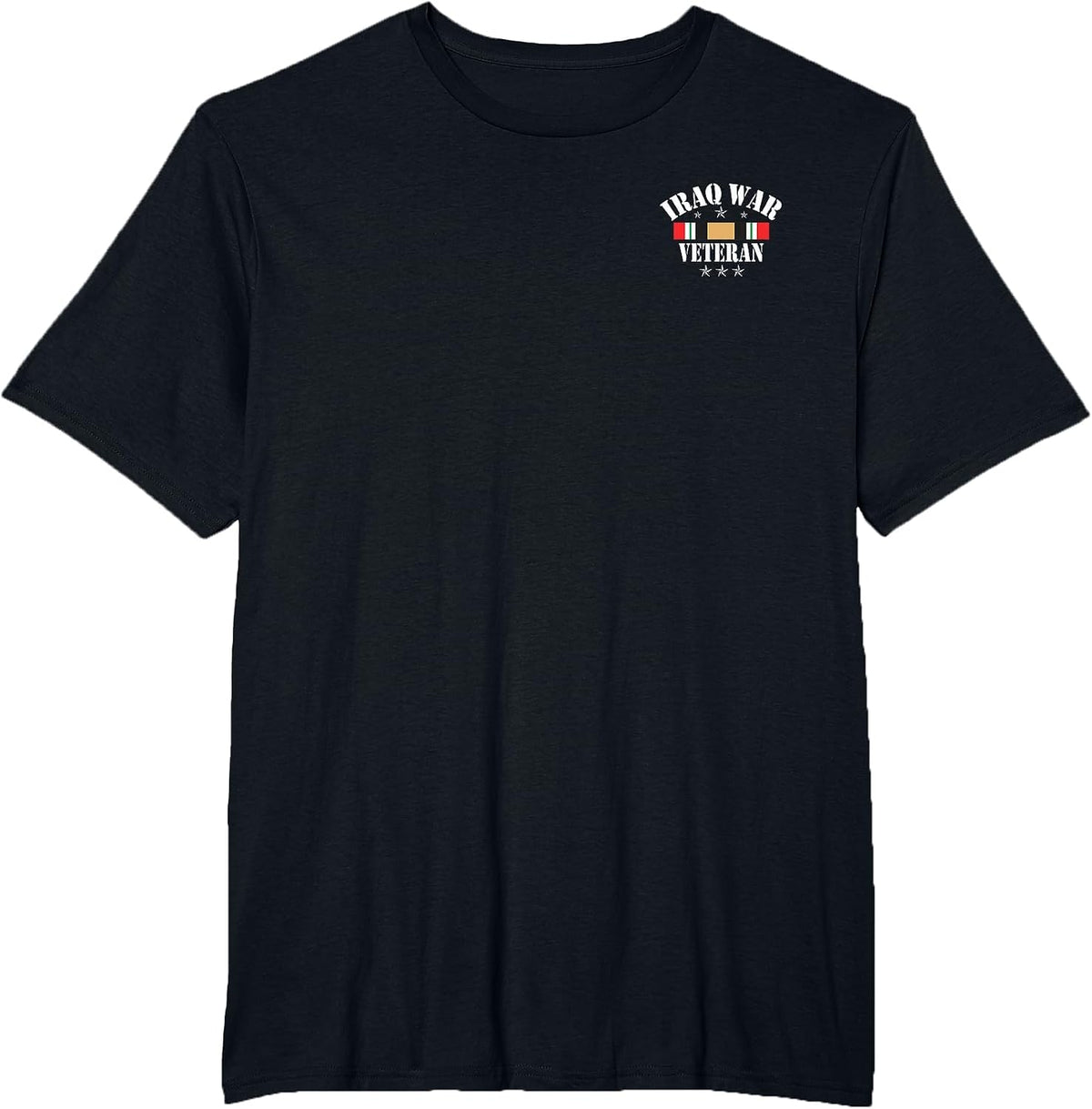 Iraq Veteran T-Shirt Iraq War Service Distressed Patriotic T-Shirt - Black