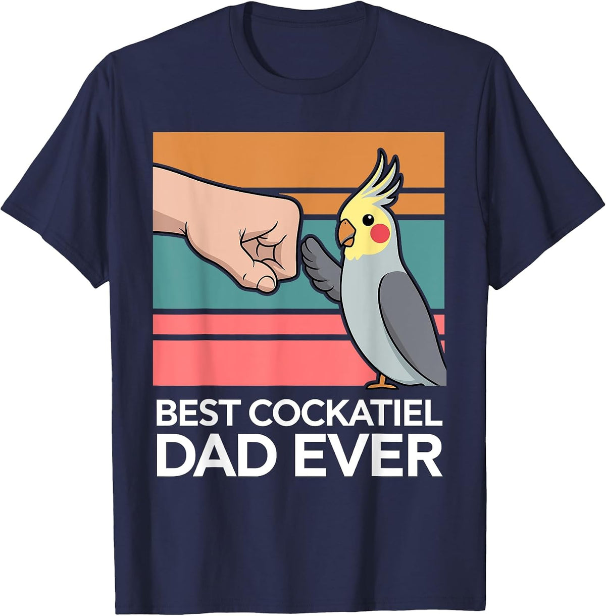 Cockatiel Art for Men Father Cockatoo Bird Cockatiel Lover T-Shirt - Navy Blue