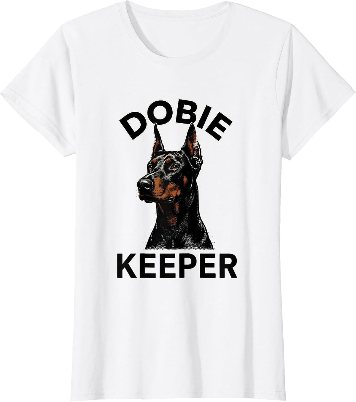Dobie Keeper Doberman Silhouette Dog Owner Pride Humor T-Shirt - White