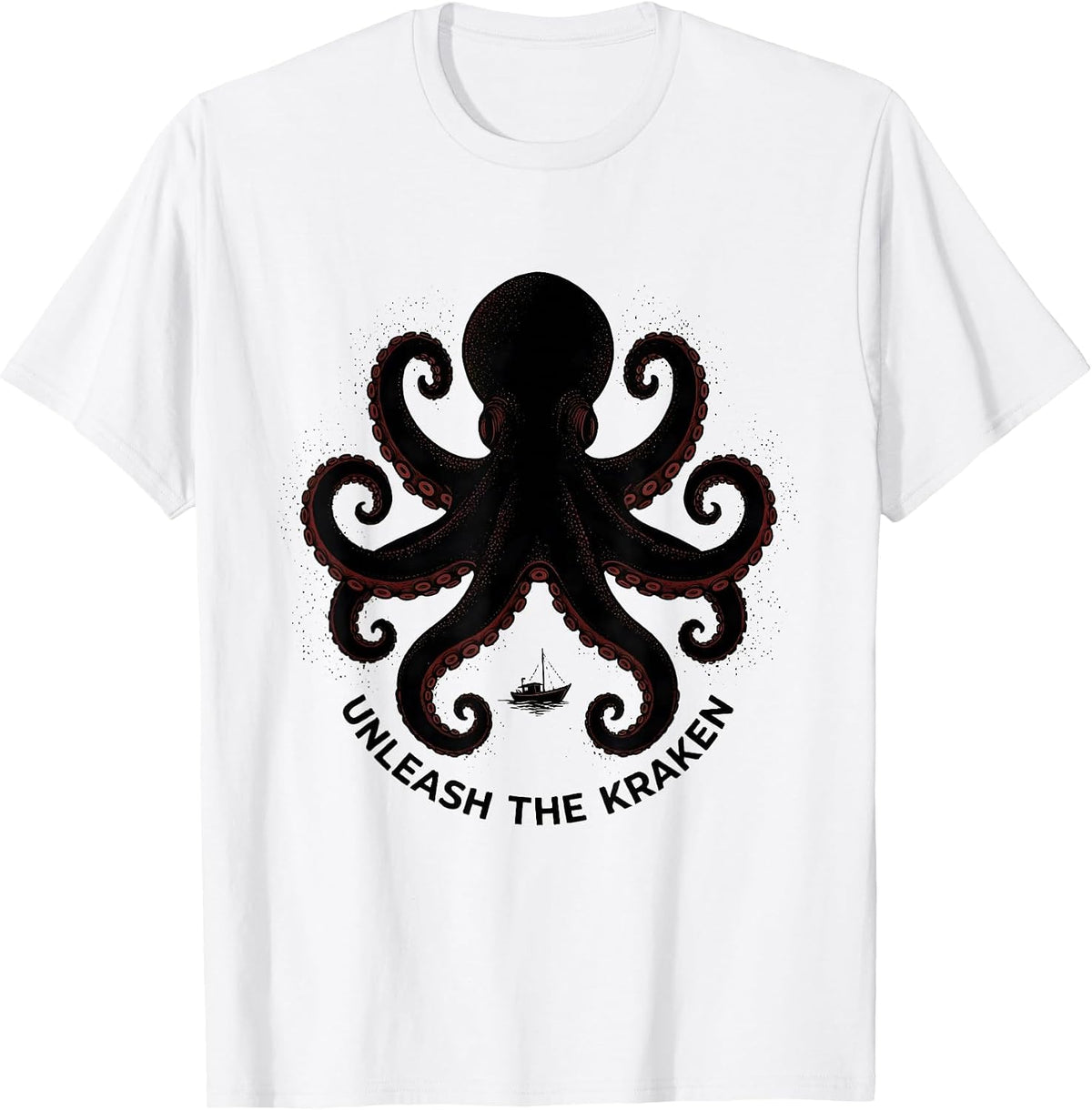 Men's Unleash The Kraken Blackwork Dotwork Octopus Lover Vintage T-Shirt - White