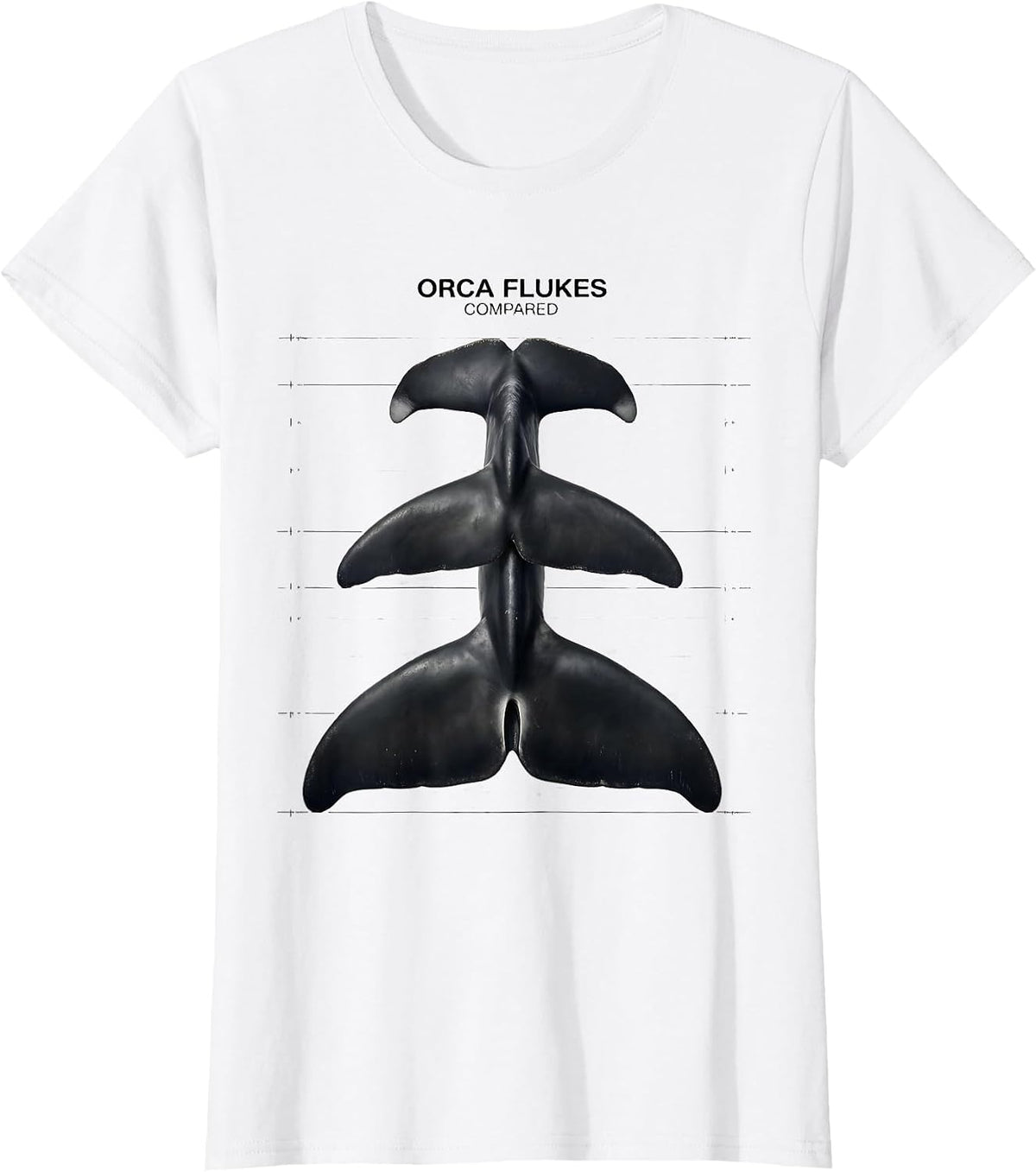 Orca Flukes Compared Funny Ocean Wildlife Marine Biology T-Shirt - White