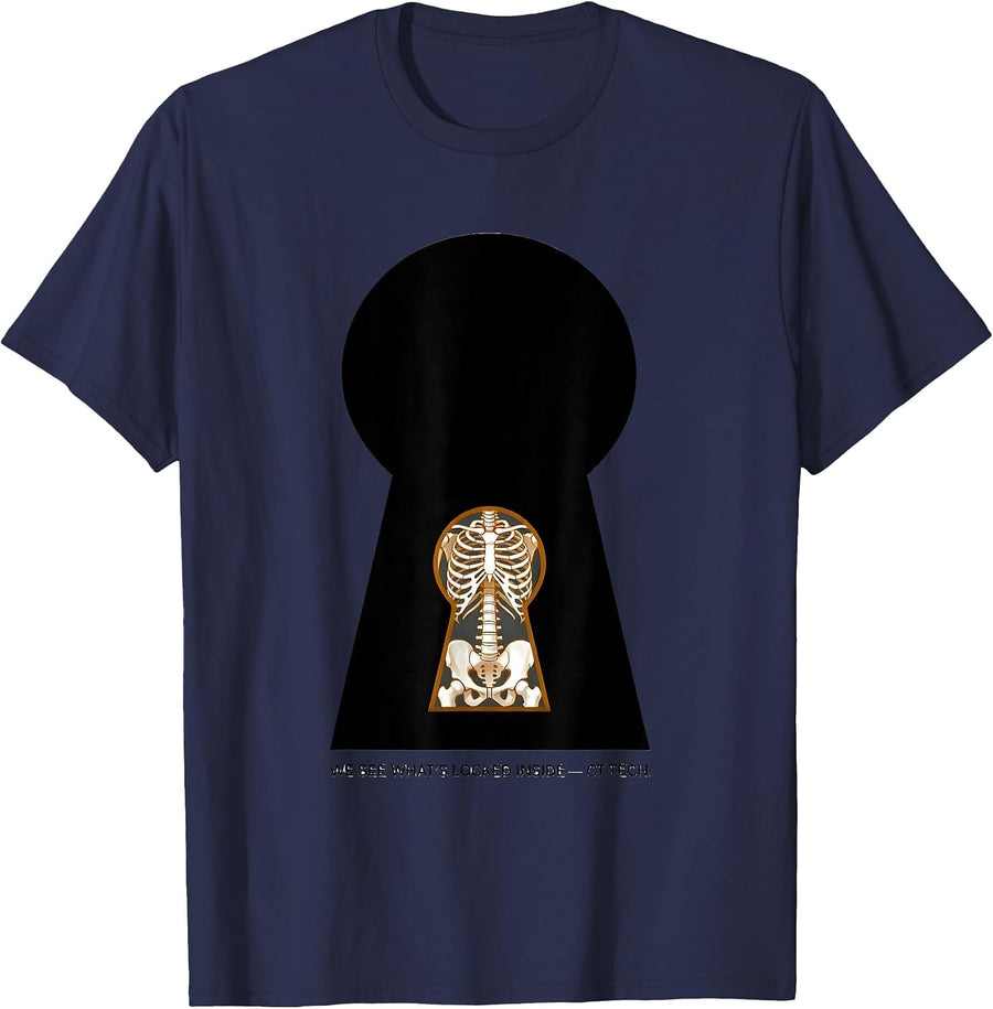 We See What's Locked Inside CT Tech Radiology Professional T-Shirt - Navy Blue