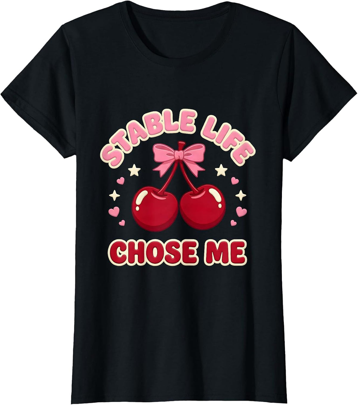 Stable Life Chose Me Horse Lover Design T-Shirt - Black