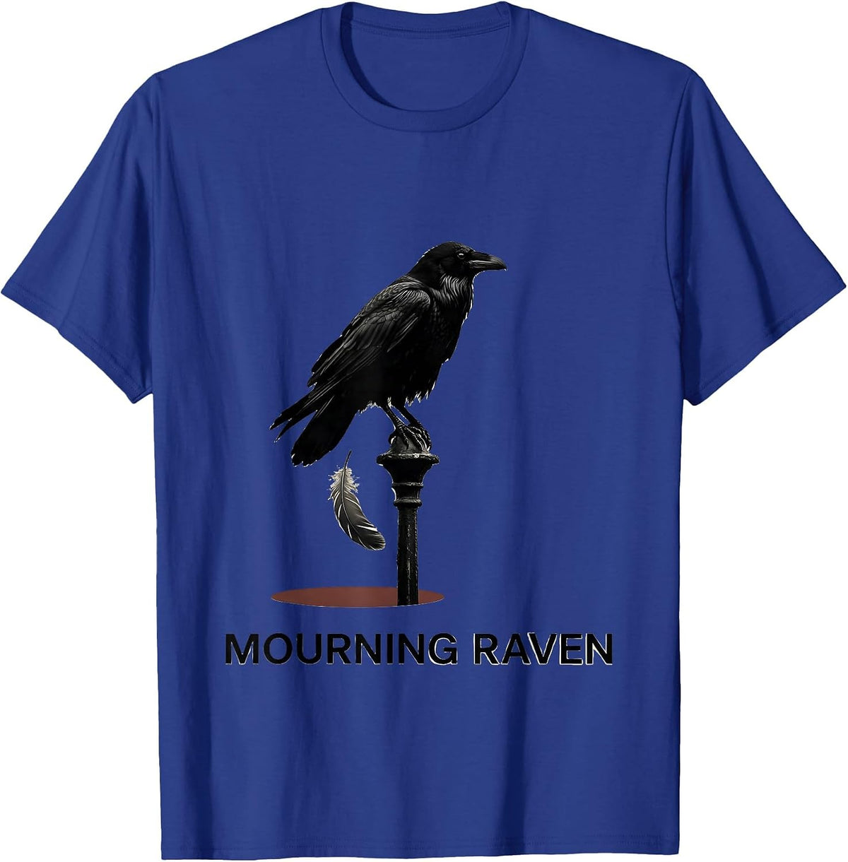 Men's Mourning Raven Minimalist Gothic Raven Lover Vintage T-Shirt - Royal Blue