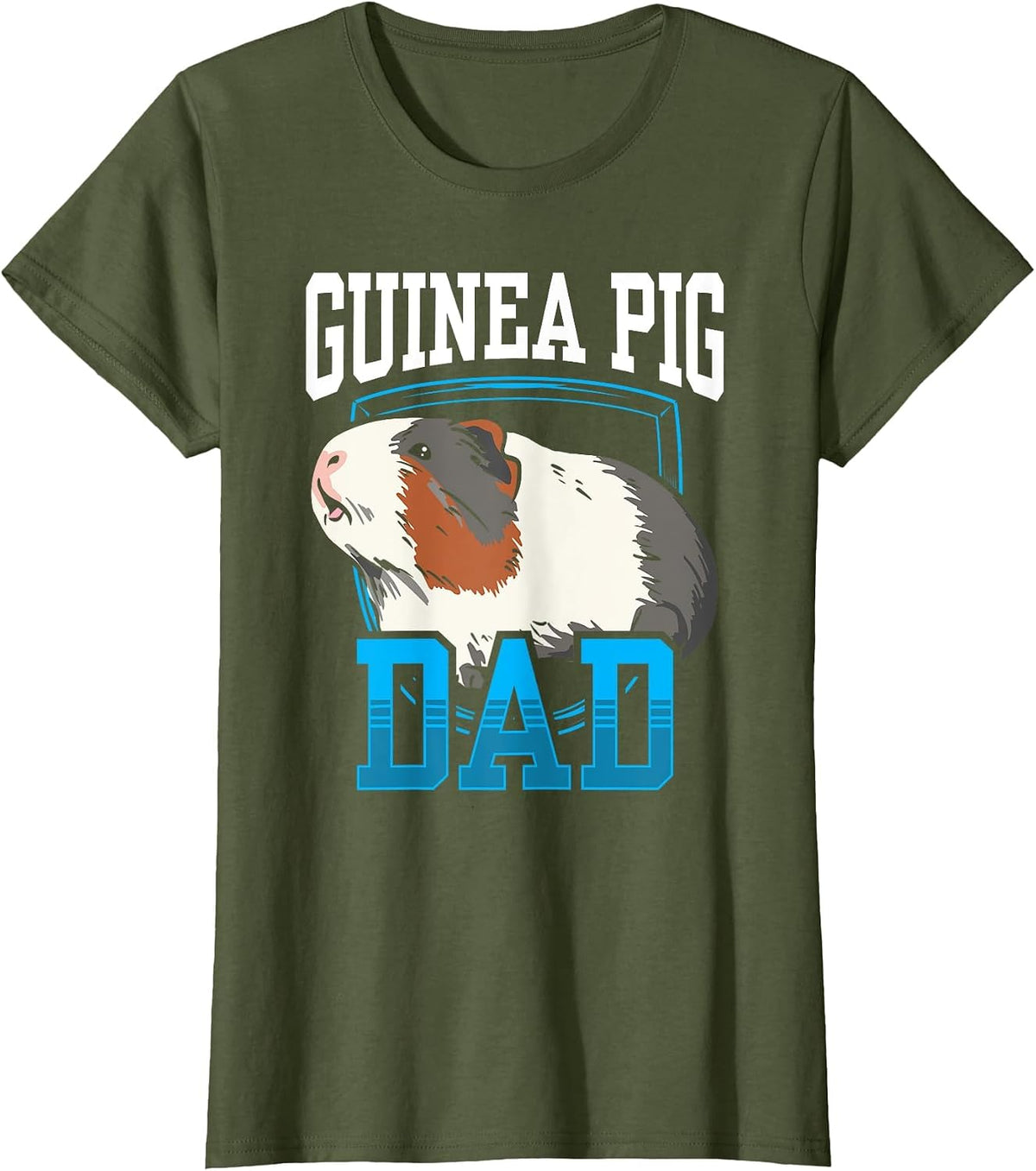 Guinea Pig Dad Pet Lover Animal Cute T-Shirt - Olive Green