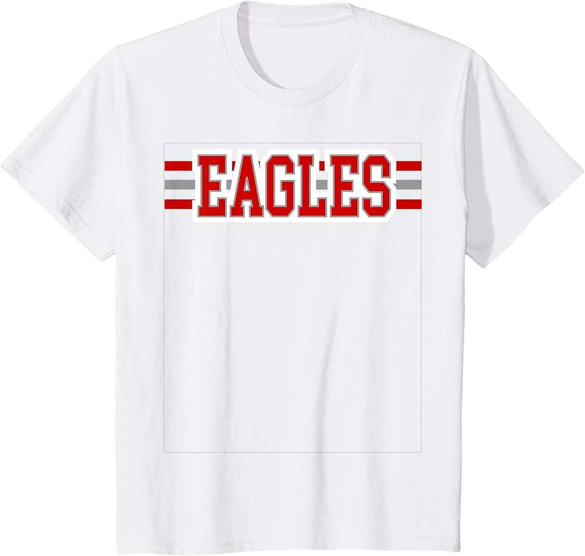 Eagles Red White School Spirit T-Shirt - White