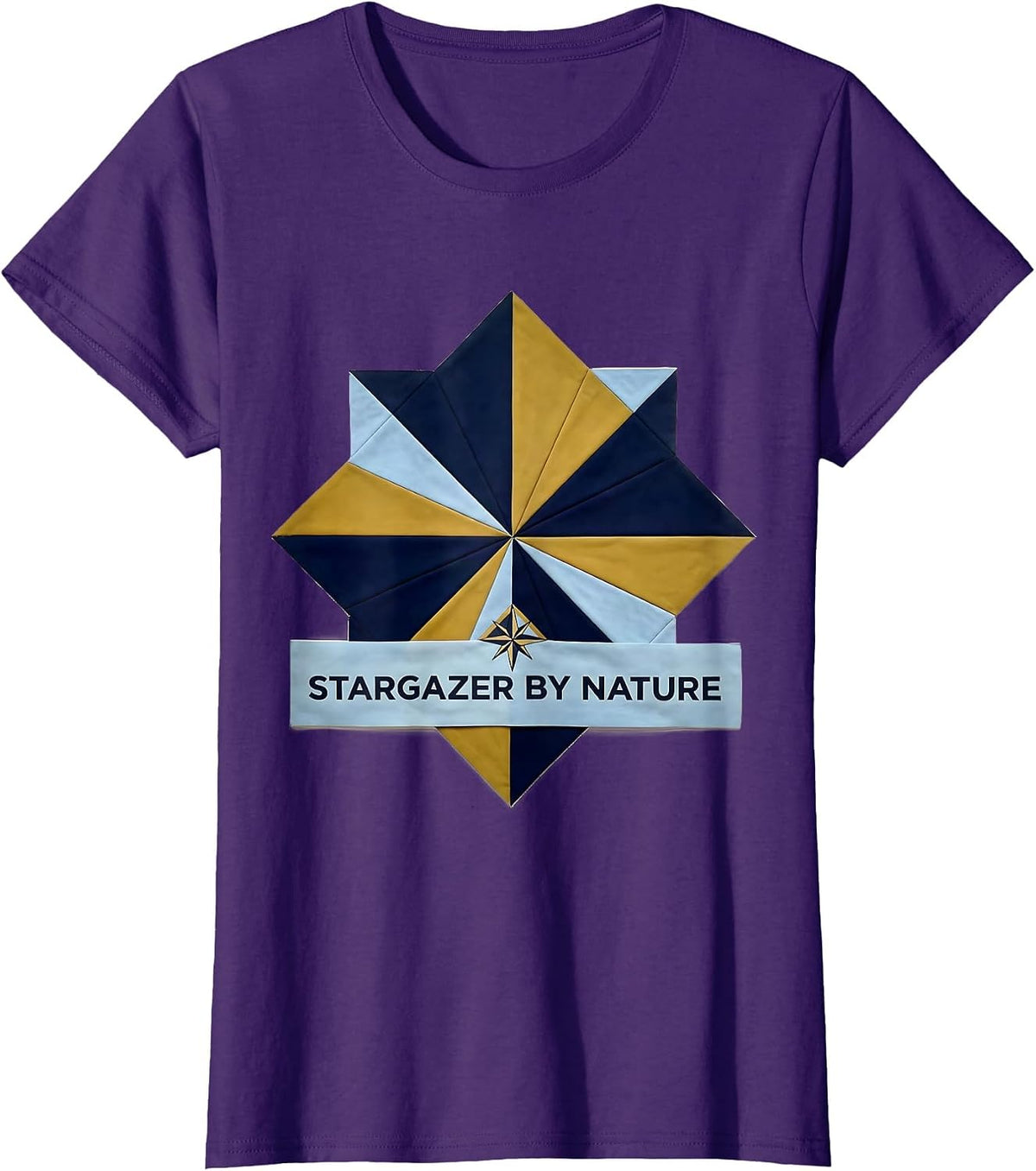 Women's Stargazer By Nature Galaxy Space Design T-Shirt - Purple