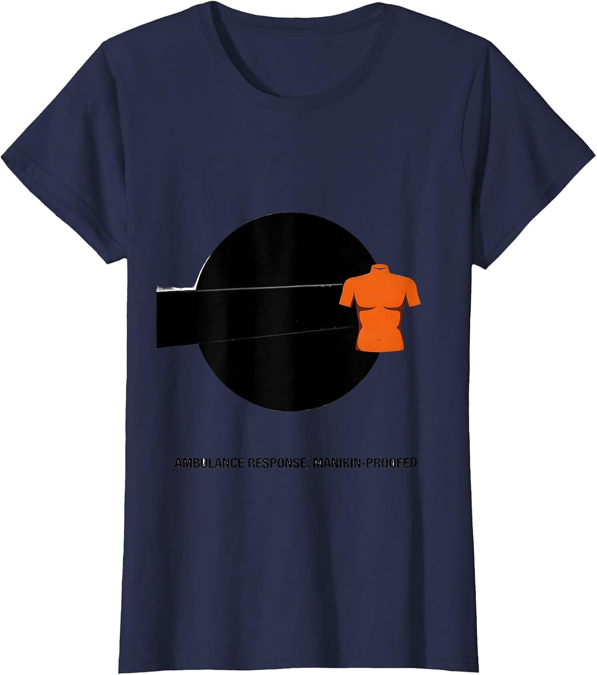 Women's Ambulance Response Manikin-Proofed Brutalist EMT Paramedic T-Shirt - Navy Blue