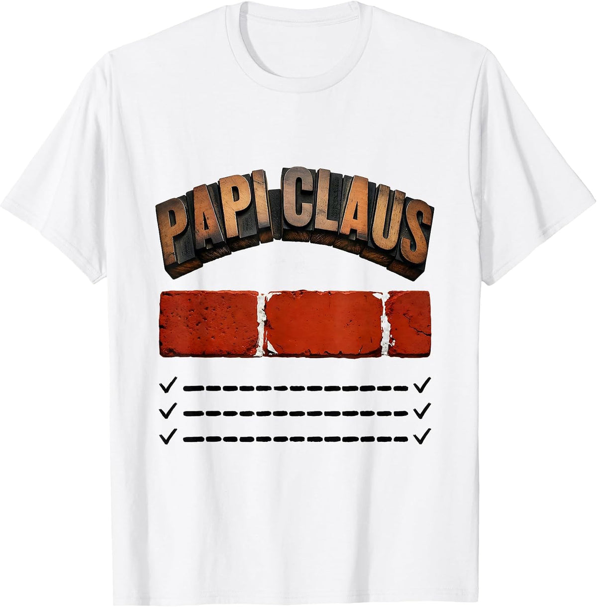 Men's Papi Claus Festive Family Holiday Matching Pajama Role T-Shirt - White