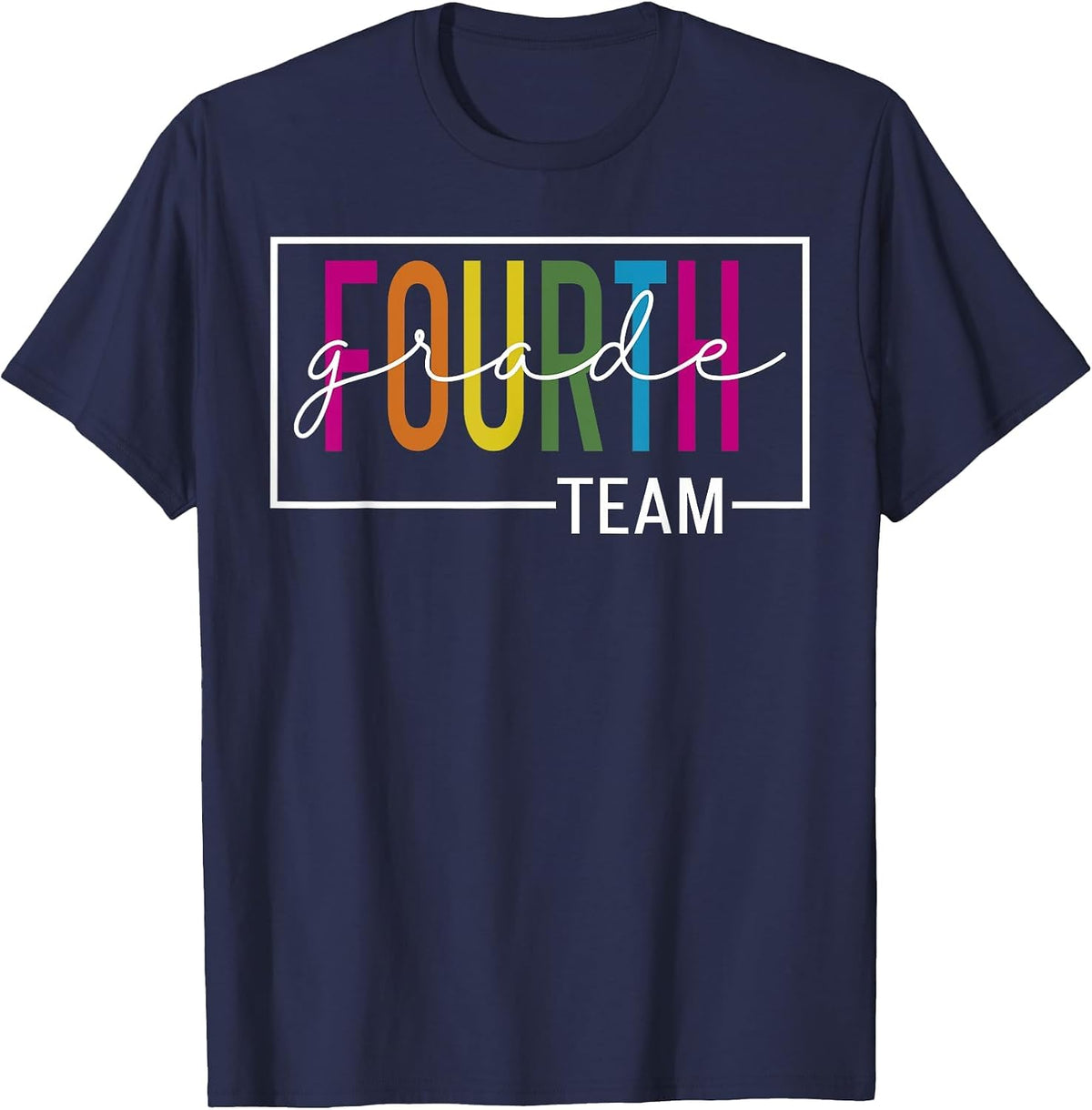 Fourth Grade Teacher Team Student Grade Squad Back to School T-Shirt - Navy Blue