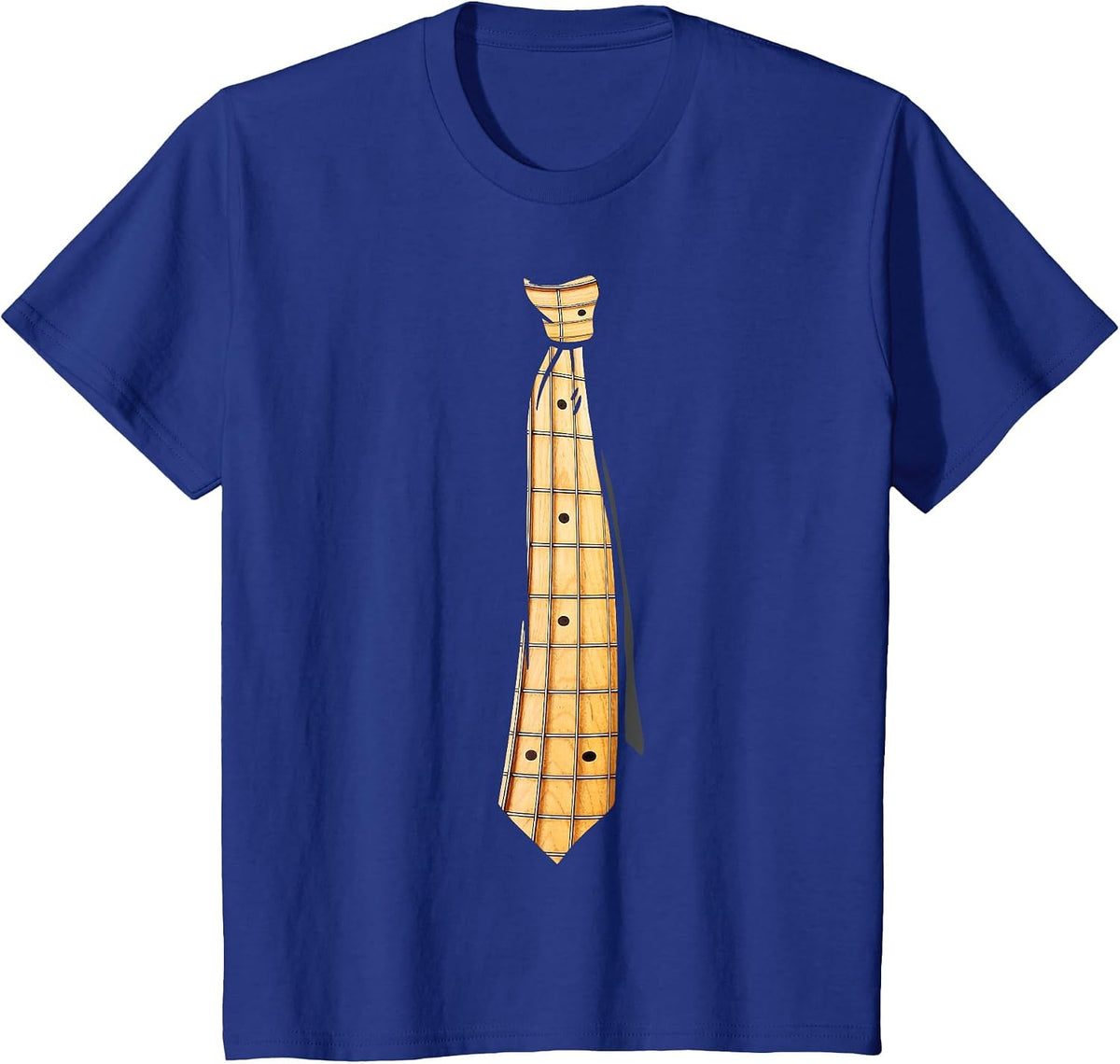 Bass Guitar Fretboard Tie Funny for Bassist T-Shirt - Royal Blue
