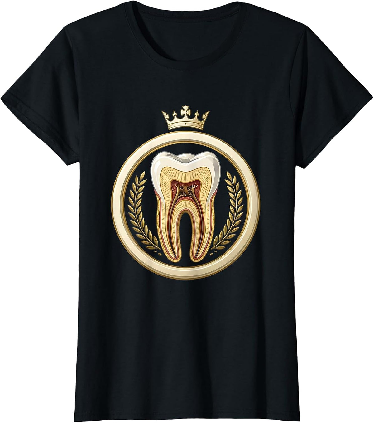 Molar Cross-Section Dental Assistant Graphic T-Shirt - Black
