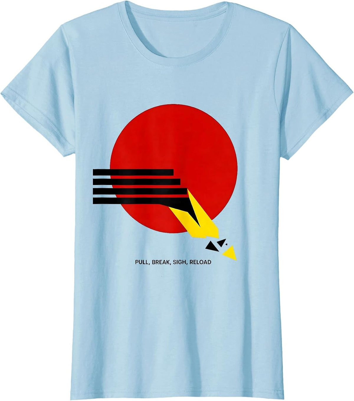 Pull Break Sigh Reload Bauhaus Modern Trap Skeet Shooting T-Shirt - Baby Blue
