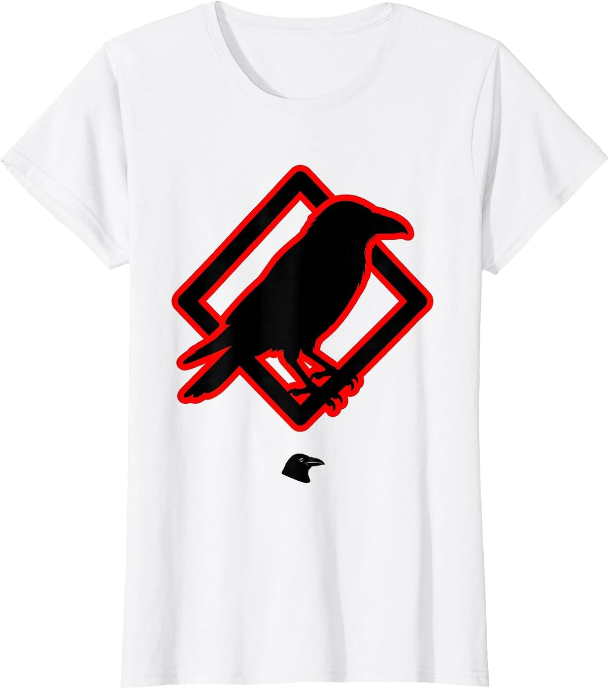 Raven Diamond Gothic Crow Humor T-Shirt - White