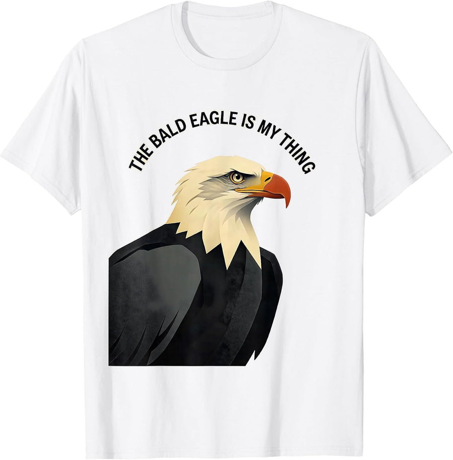 Men's The Bald Eagle Is My Thing Midcentury Modern Retro Patriotic T-Shirt - White