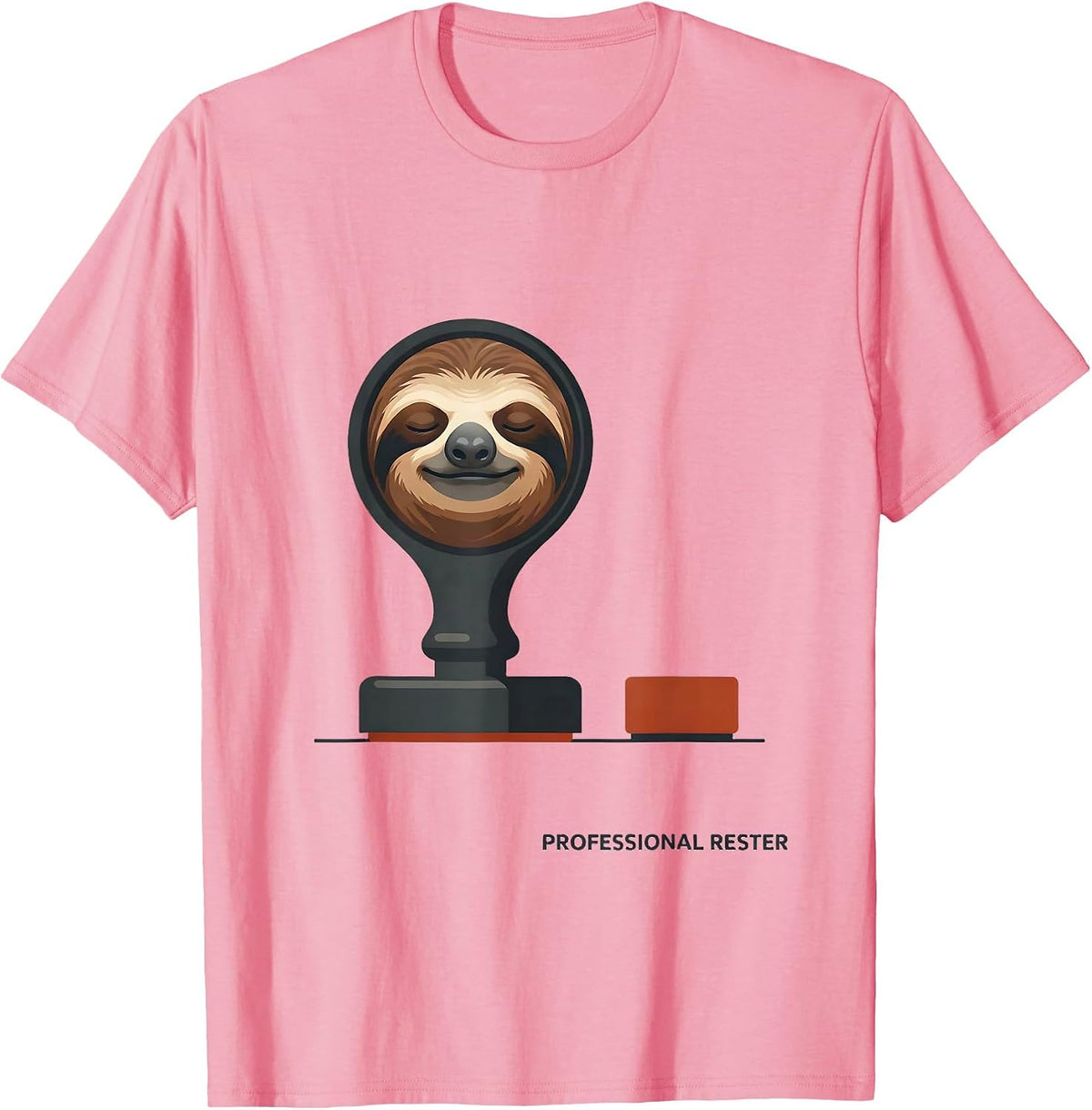 Men's Professional Rester Funny Sloth Humor Novelty Gift T-Shirt - Pink