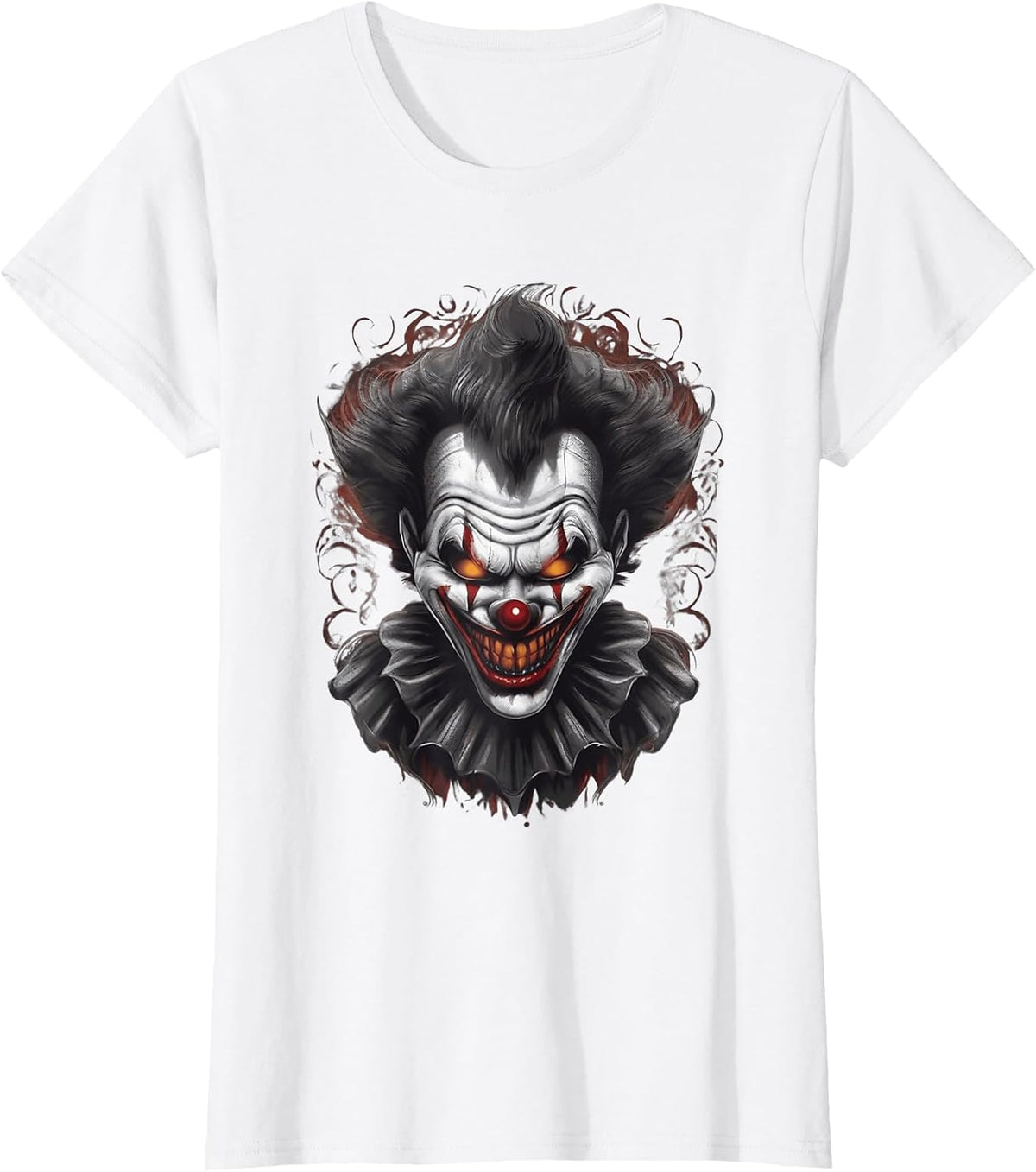 Halloween Scary Evil Clown Horror T-Shirt - White