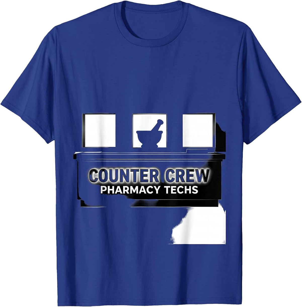 Counter Crew Pharmacy Techs Funny Pharmacy Technician Crew T-Shirt - Royal Blue