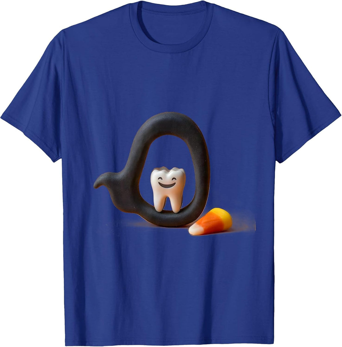 Men's Smiling Molar Ghost Floss Halloween Dentist Costume T-Shirt - Royal Blue