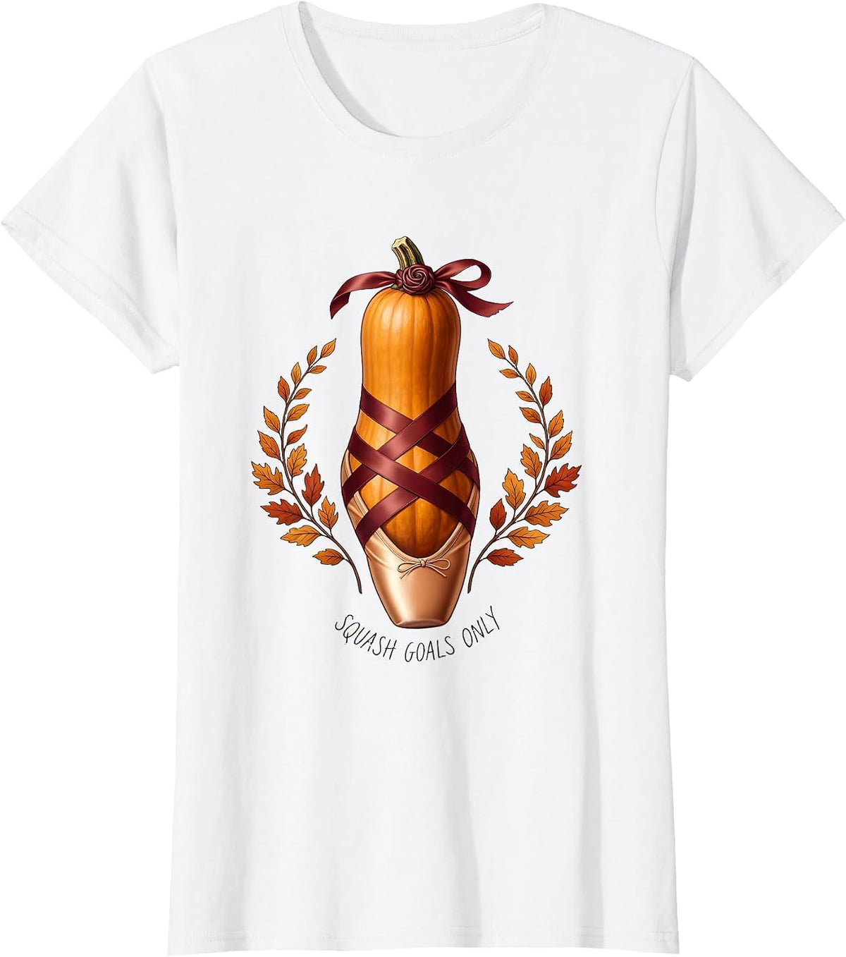 Women's Squash Goals Only Fall Season Design T-Shirt - White