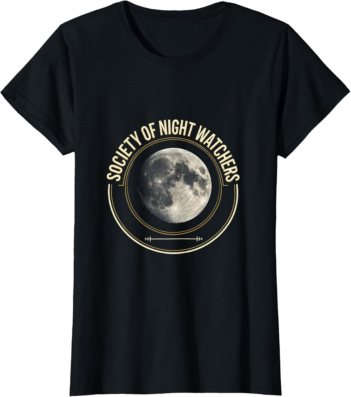 Women's Society of Night Watchers Celestial Moon Phase Science T-Shirt - Black