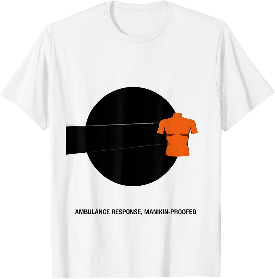 Men's Ambulance Response Manikin-Proofed Brutalist EMT Paramedic T-Shirt - White