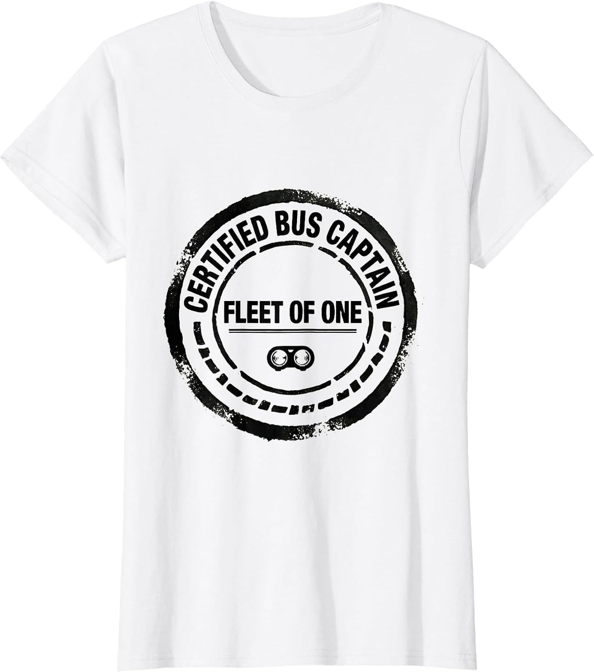 Certified Bus Captain Fleet Of One Funny School Bus Driver T-Shirt - White