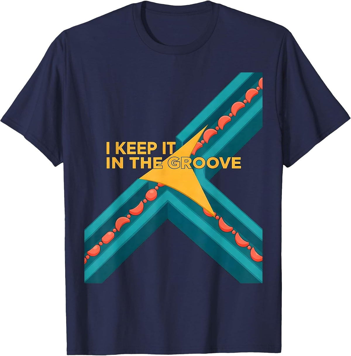 Men's I Keep It In The Groove Funny Welder Trade Pride Metal T-Shirt - Navy Blue