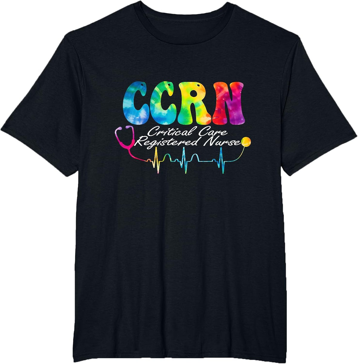 Critical Care Registered Nurse Tie Dye CCRN Nurse T-Shirt - Black